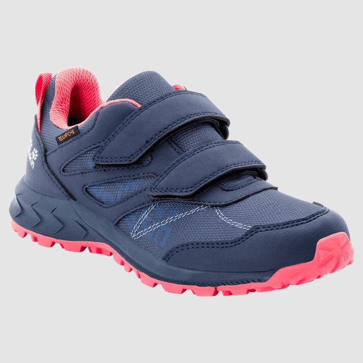 Jack Wolfskin Kids Woodland Texapore Low Vc Hiking Shoes Dark Blue/Rose 568379NPV